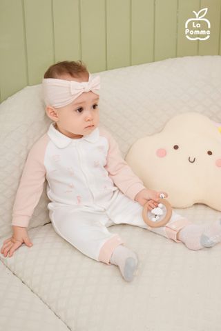 Body dài tay La Pomme cổ đức phối màu 