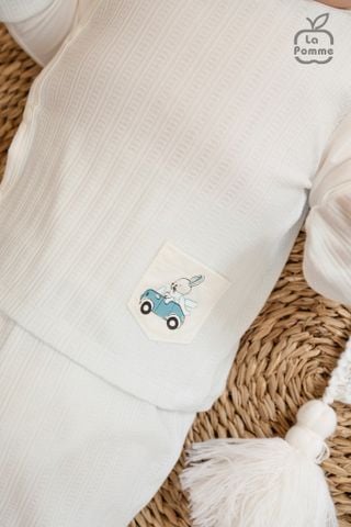  Bộ tay dài cúc lệch La Pomme in thú ngộ nghĩnh 