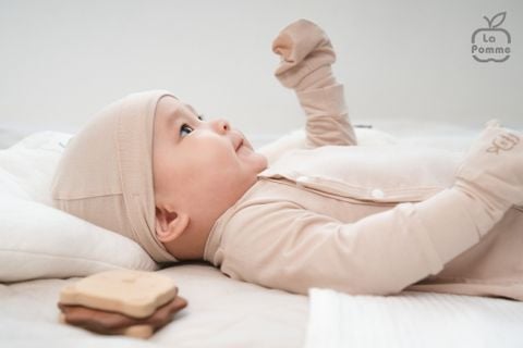  Set bao tay bao chân sơ sinh La Pomme mềm mịn 