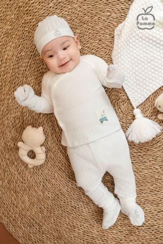  Bộ tay dài cúc lệch La Pomme in thú ngộ nghĩnh 