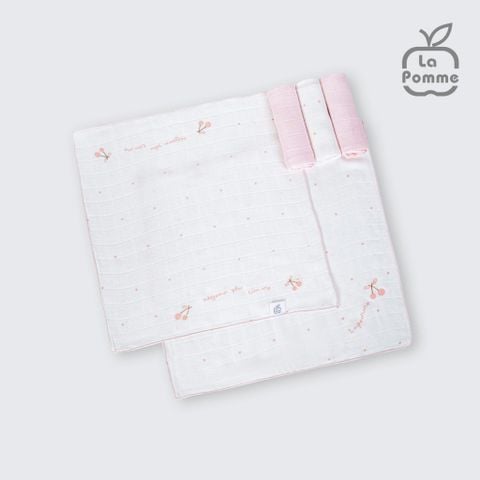  K001 - Set 5 Khăn sữa sợi tre lụa La Pomme phối màu (30x30cm) 