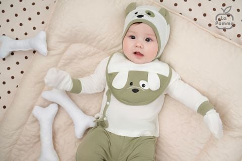  Bộ dài tay La Pomme cúc lệch Chó đốm 