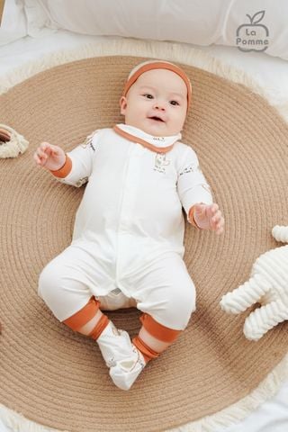  Body dài tay La Pomme lovely baby - Nâu 