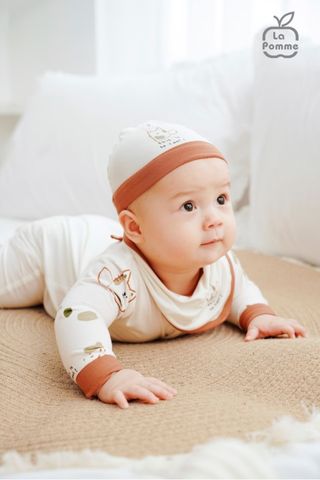  Body dài tay La Pomme lovely baby - Nâu 
