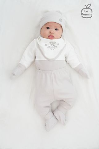  Bộ Dài Tay La Pomme Cúc lệch Fun Galaxy - Nâu 