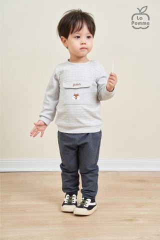  Bộ dài tay La Pomme Phong thư sóc nhỏ - Kẻ vàng 