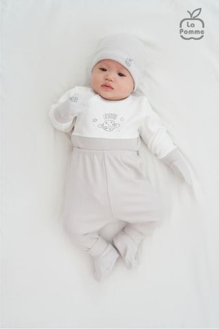  Bộ Dài Tay La Pomme Cúc lệch Fun Galaxy - Nâu 