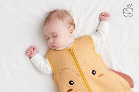  Túi ngủ sơ sinh La Pomme kín chân - Vàng 