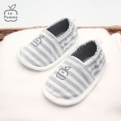  BB001 Giầy vải sơ sinh La Pomme Booties - Kẻ Be 