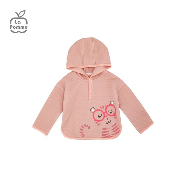  C031 Áo khoác La Pomme có mũ người bạn kính cận - Hồng 