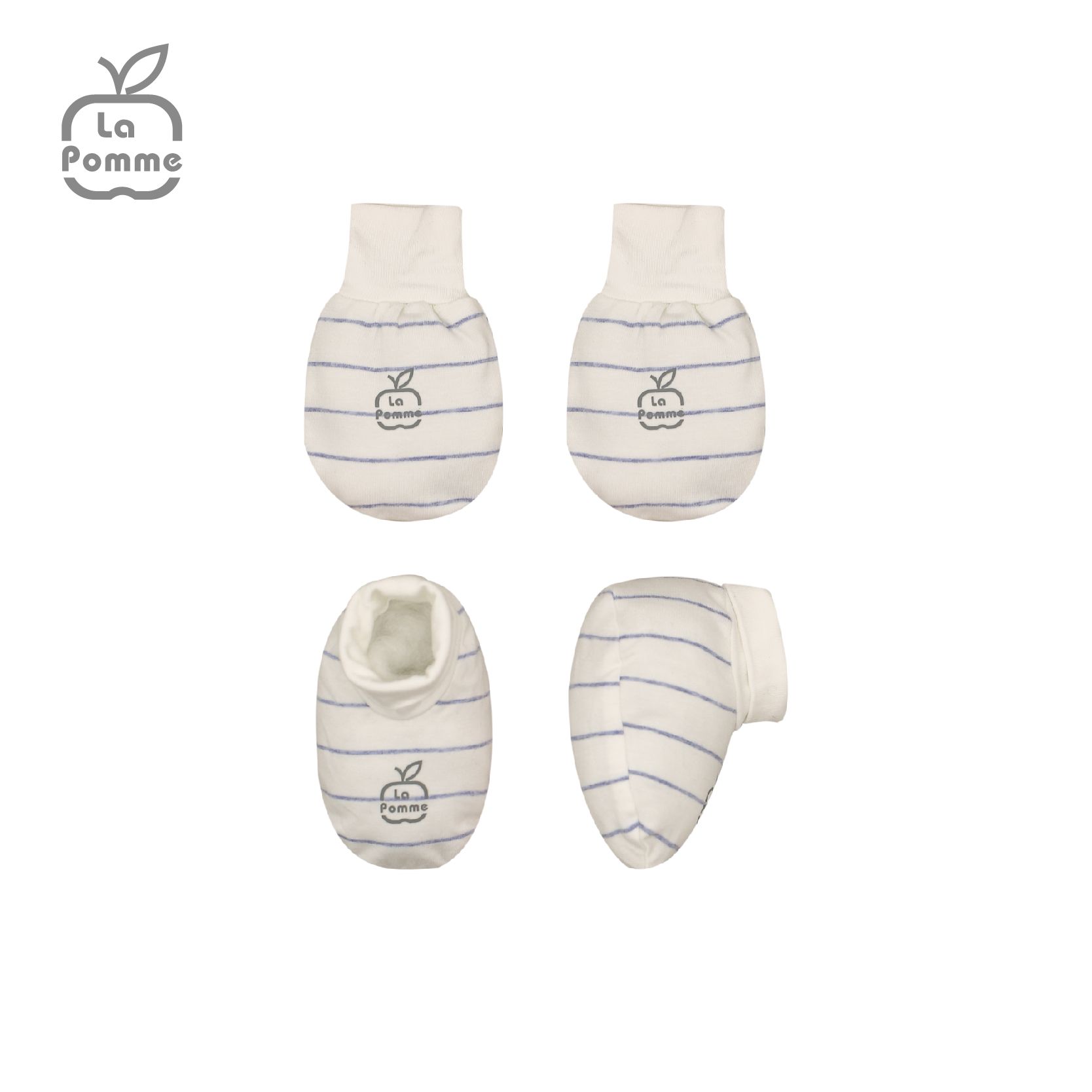  GHF047 Set bao tay bao chân La Pomme kẻ - 0M 