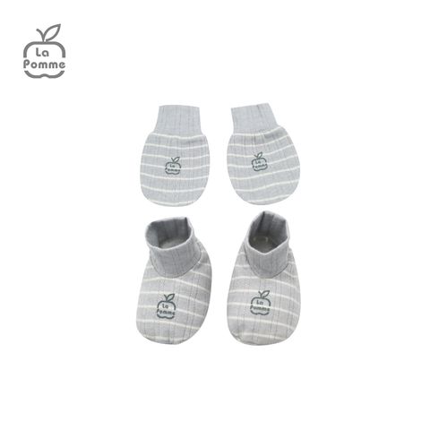  GHF058 Set bao tay bao chân La Pomme Kẻ - 0M Hồng 