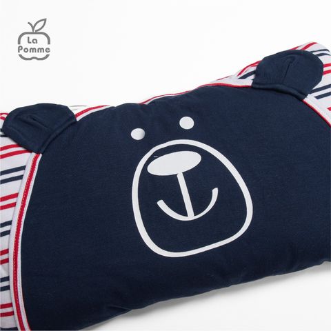  Gối sơ sinh nhân đôi vỏ gối La Pomme Baby Bear - Kẻ Tím Than 