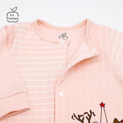 JL058 Body dài tay La Pomme kẻ - Hồng 