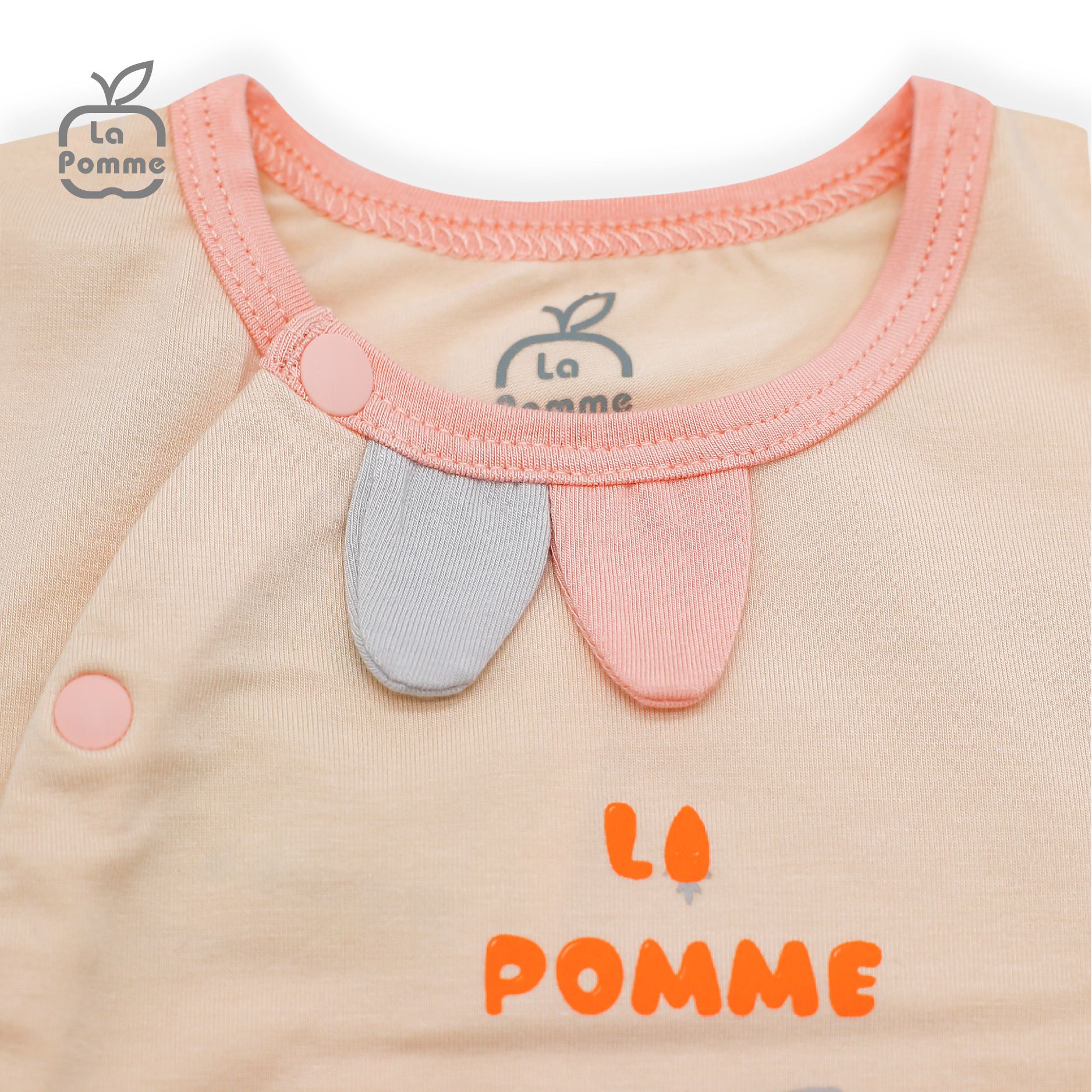  JL059 Body dài tay La Pomme Thỏ Bunny - Be Hồng 