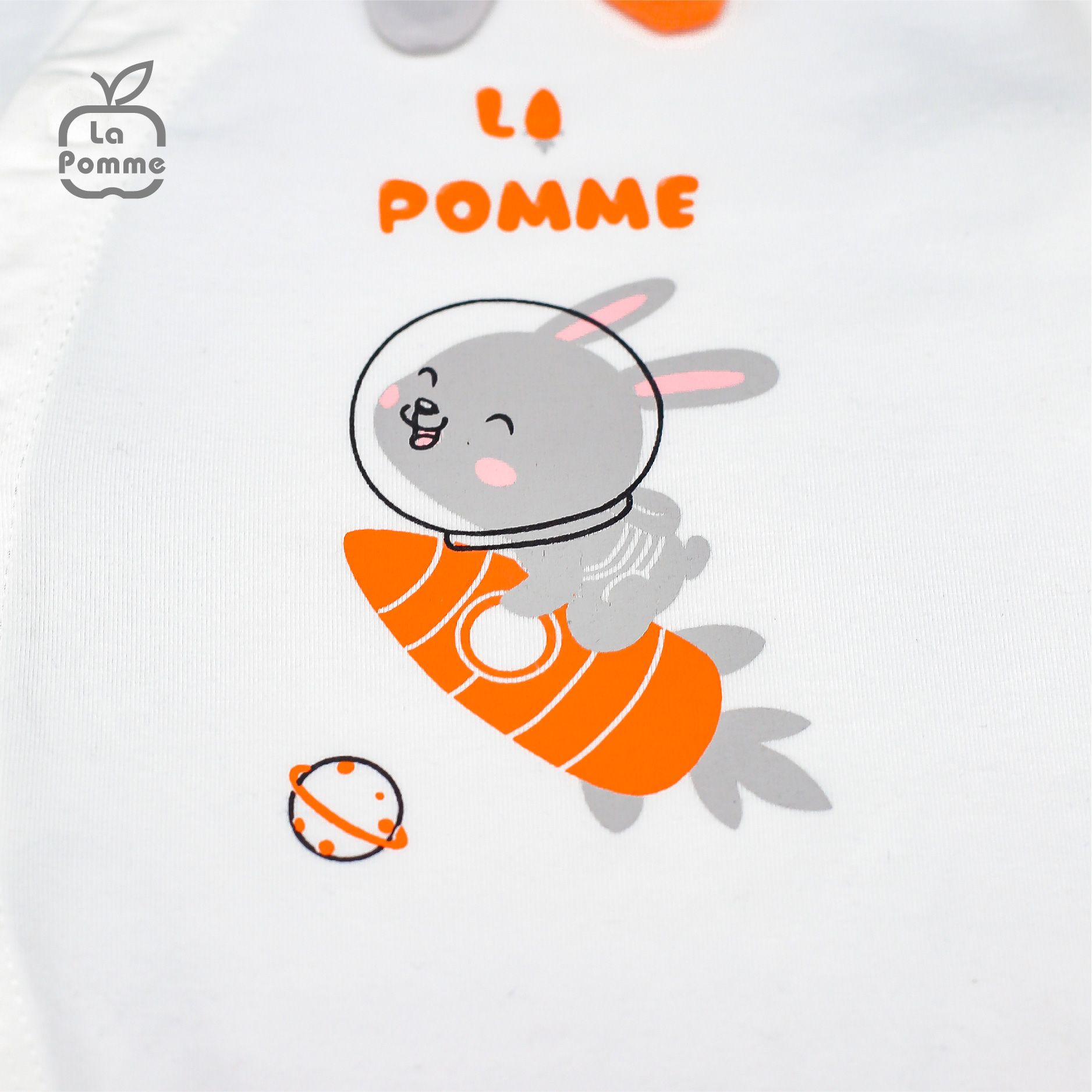  JL059 Body dài tay La Pomme Thỏ Bunny - Trắng Ghi 