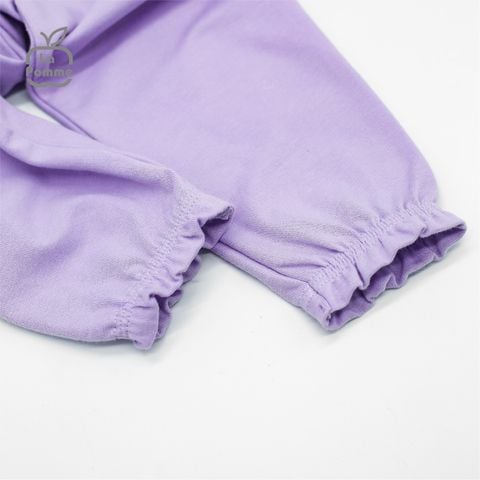  SL216 Bộ dài tay cừu nhỏ đeo nơ La Pomme - Tím 