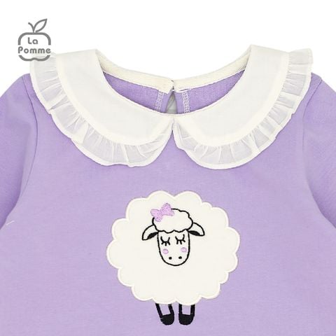  SL216 Bộ dài tay cừu nhỏ đeo nơ La Pomme - Tím 