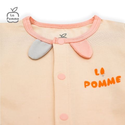  SLS059 Bộ dài tay La Pomme cúc giữa Thỏ Bunny - Be Hồng 