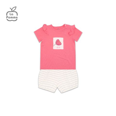 SS211 Bộ cộc tay La Pomme hoa Tulip - Cam 