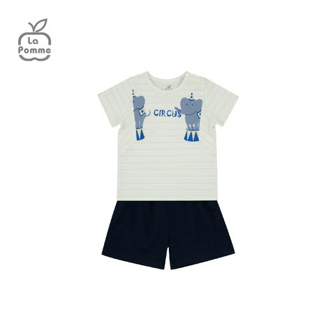  SS226 Bộ cộc tay La Pomme Xiếc thú - Be kẻ 