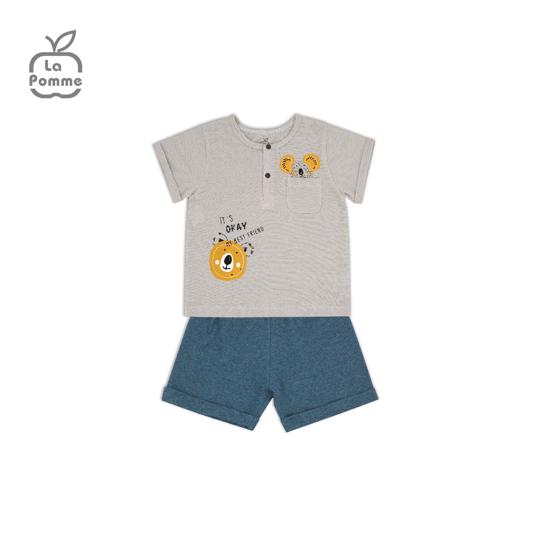  SS227 Bộ cộc tay La Pomme Gấu Koala - Xanh 