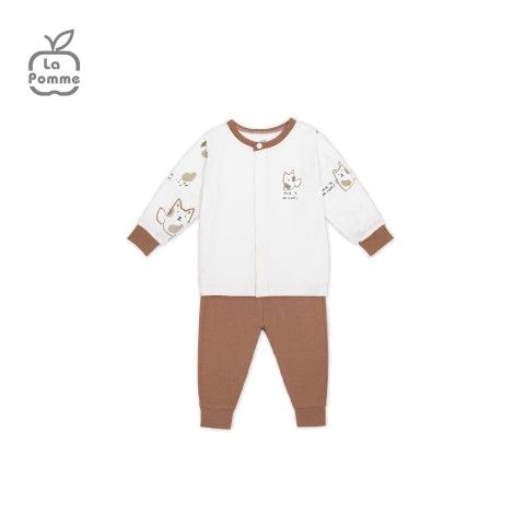  Bộ dài tay La Pomme cúc giữa lovely baby - Xanh 