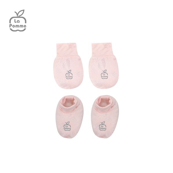  GHF049 Set bao tay bao chân La Pomme Chiếc lá - Hồng 