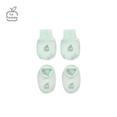  GHF049 Set bao tay bao chân La Pomme Chiếc lá - Xanh 