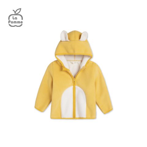  Áo Khoác Fur La Pomme phối màu tai gấu - Tím than 