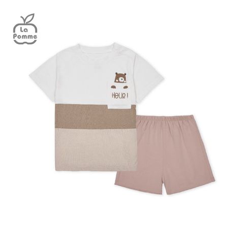  Bộ cộc tay La Pomme Hello Little Bear - Xanh 