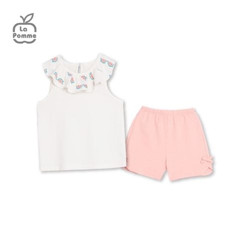  Bộ cộc tay La Pomme Baby Girl - Trắng 