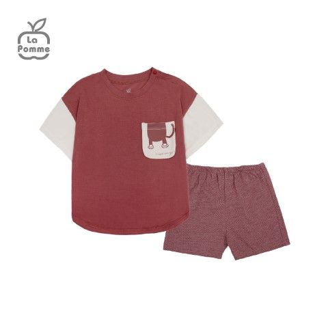  Bộ cộc tay La Pomme mèo Lật mở ú oà - Hồng đất 