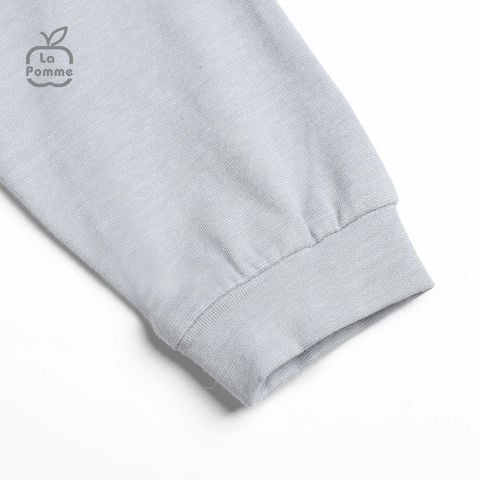  SL231 Bộ dài tay phối yếm kẻ La Pomme - Xanh 