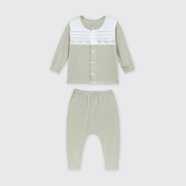  Bộ dài tay cúc giữa La Pomme cừu bông năng động 