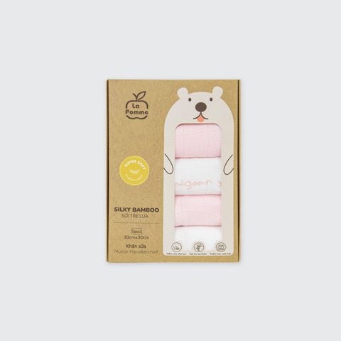  K001 - Set 5 Khăn sữa sợi tre lụa La Pomme phối màu (30x30cm) 