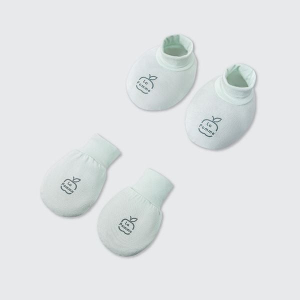  Set bao tay bao chân sơ sinh La Pomme mềm mịn 