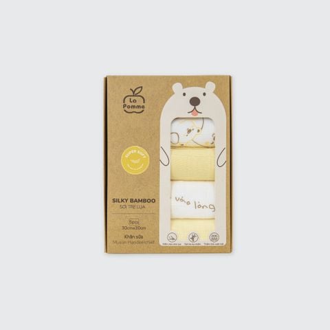  K001 - Set 5 Khăn sữa sợi tre lụa La Pomme phối màu (30x30cm) 
