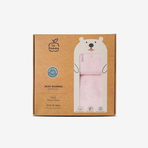  K002 Set 2 khăn sữa sợi tre lụa La Pomme - 75x75cm Hươu 