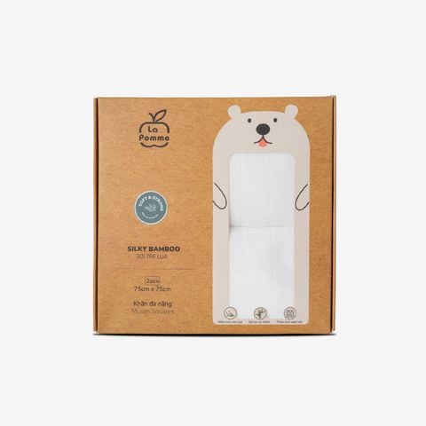  K002 Set 2 Khăn đa năng sợi tre lụa La Pomme - 75x75cm 