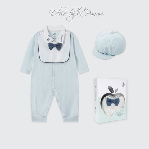  Body dài tay kèm mũ La Pomme Deluxe thêu cổ thanh lịch 