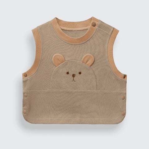  Áo Gile La Pomme cúc bấm mặt gấu 