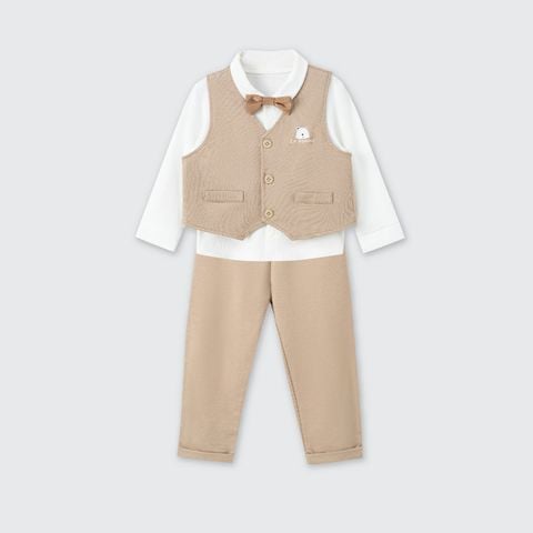  Bộ dài tay La Pomme Happy Holiday (kèm áo Gile) 