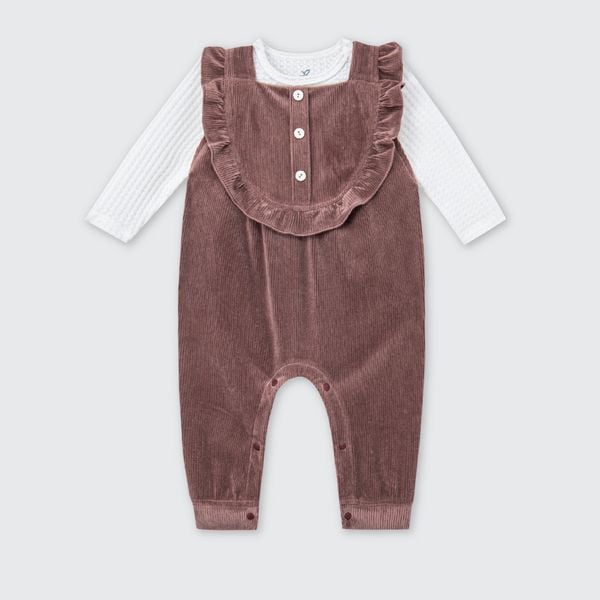  Bộ yếm rời kèm body dài tay La Pomme bèo nhún 