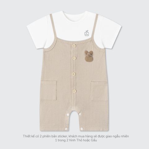  Bộ yếm rời kèm áo cộc tay La Pomme Gấu con du hành 