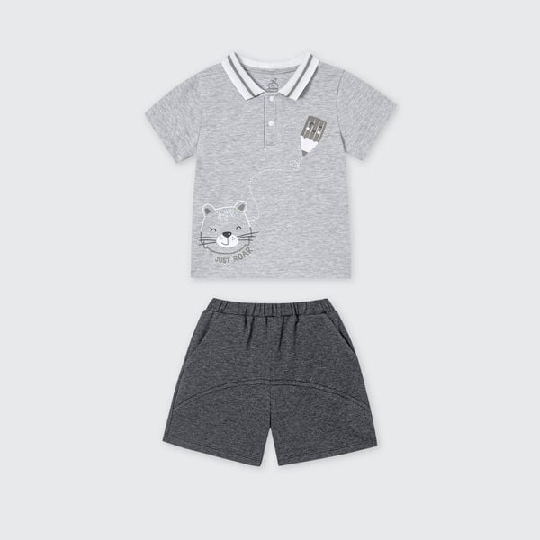 Bộ cộc tay polo La Pomme hổ con năng động 