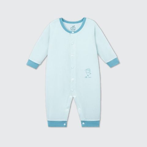  Body dài tay La Pomme cúc giữa phối màu 