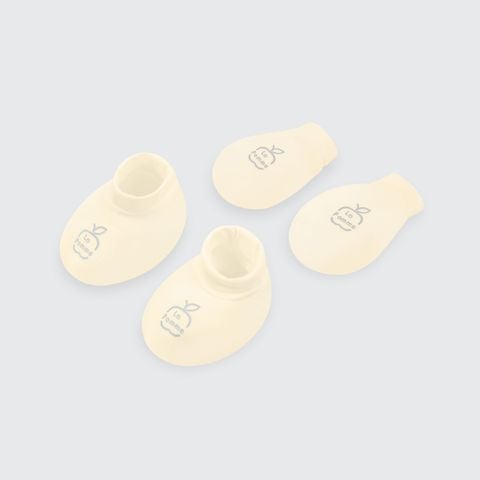  Set bao tay bao chân sơ sinh La Pomme mềm mịn 
