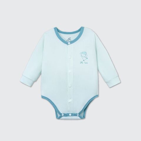  Body chip dài tay La Pomme cúc giữa phối màu 