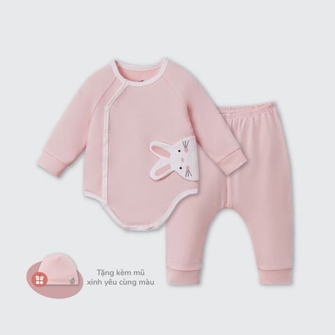  Body chip dài tay La Pomme kèm quần liền tất động vật dễ thương 